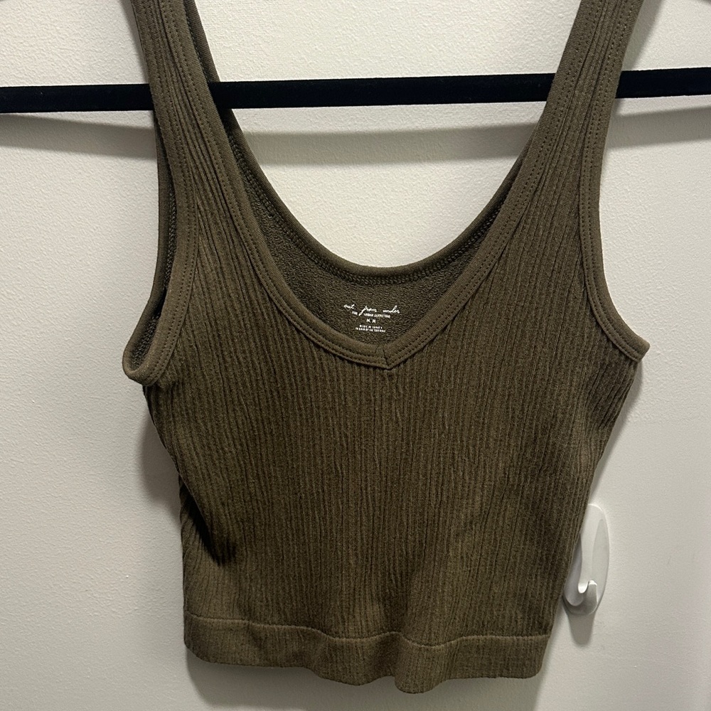 Urban Outfitters Khaki Ribbed Tank Top